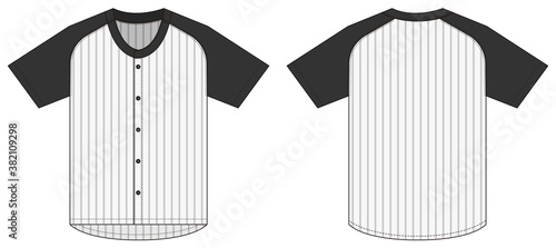 Photography Jersey shortsleeve shirt (baseball uniform shirt) template vector illustration