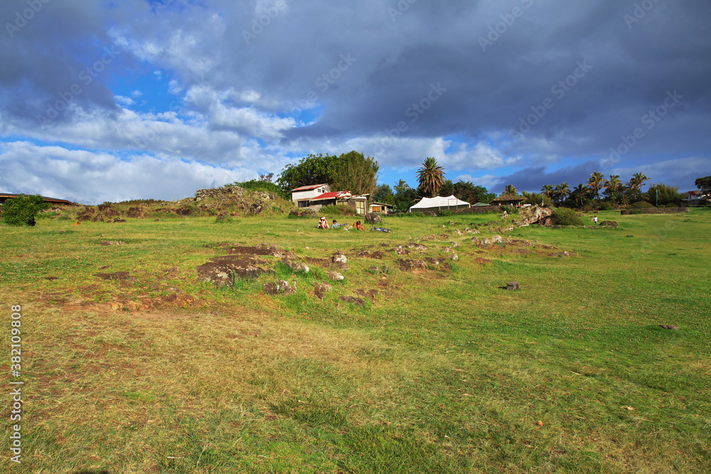 The house in Hanga Roa on Easter Island, Chile
