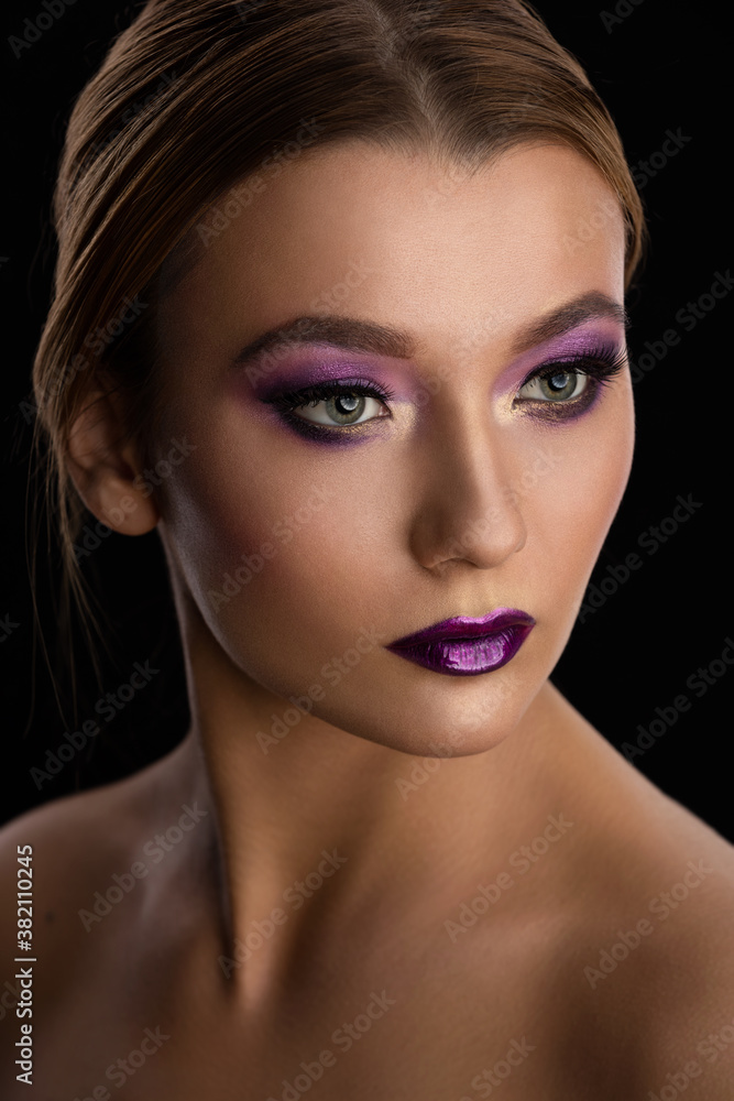 Portrait of a beautiful sexy girl with skillful makeup Portrait of a beautiful sexy girl with skillful makeup