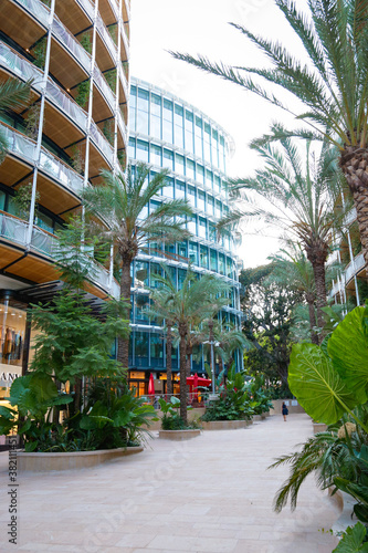 Monaco-Montecarlo, wonderful city of the cote-d‚ÄôAzur with its luxury shops and architectures,  in a sunny day with blue sky