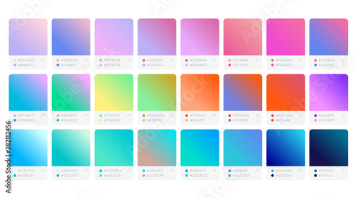 Pantone Colour Palette Catalog Samples Gradient in RGB or HEX