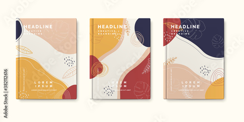   Minimal template nature book cover modern design.