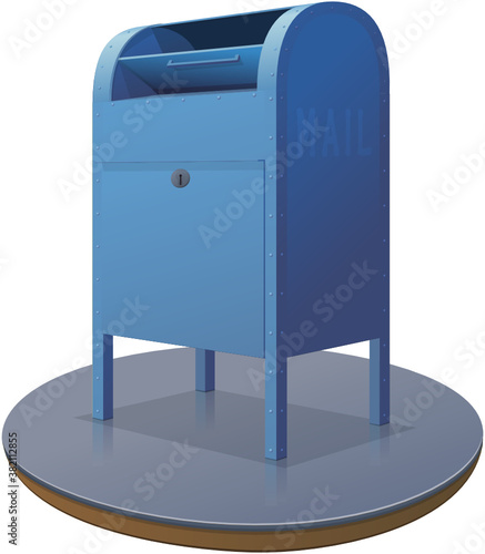 Opened Blue Mailbox	(isolated)