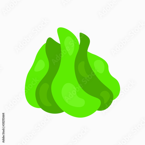A cartoon style vector illustration of wasabi on white background.