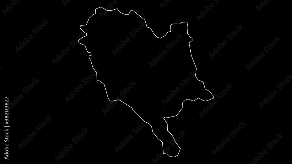 Gjirokaster Albania county map outline animation Gjirokaster Albania county map outline animation