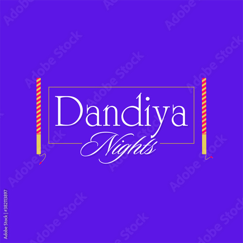Dandiya Nights Typogoraphy - Indian Festival 