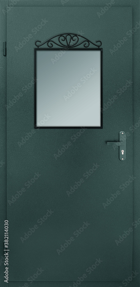 Model of entrance metal door isolated on white background Model of entrance metal door isolated on white background