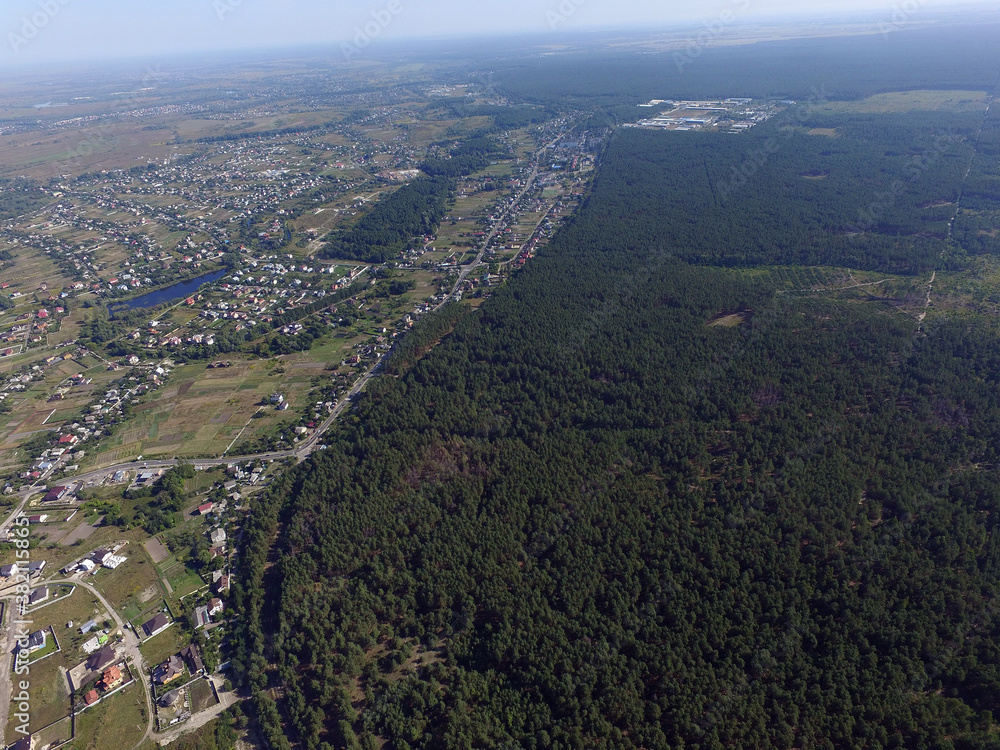 Aerial view of the saburb landscape (drone image). Near Kiev Aerial view of the saburb landscape (drone image). Near Kiev