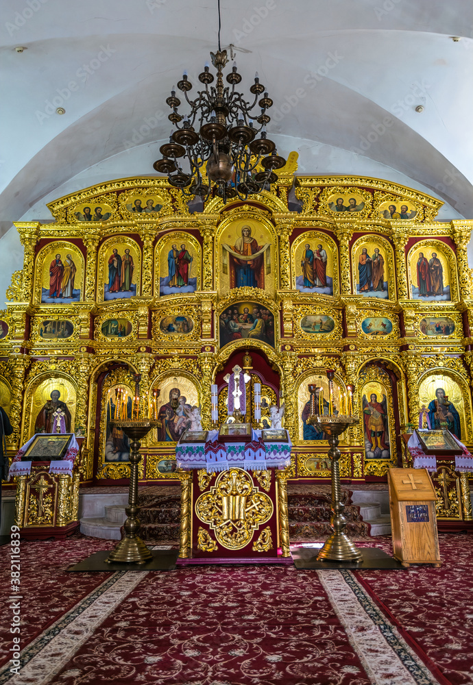 Sacred icons of the Virgin Mary in the Elias Church in Subotiv, Ukraine