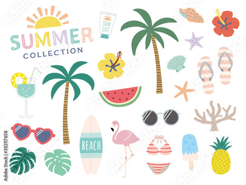 夏の素材（summer illustration）