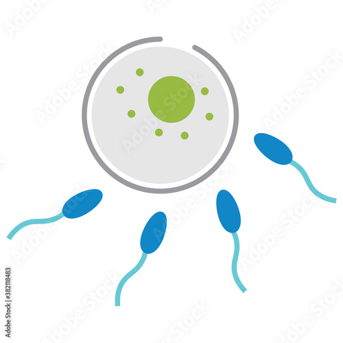 Sperm Reproduction Concept Vector Icon Design, Artificial insemination Sign, Biological engineering and Biotechnology Symbol on White background 