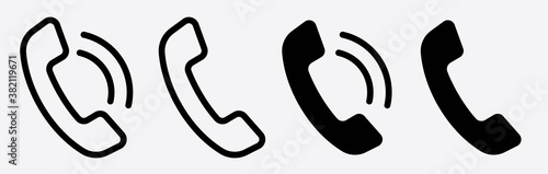 Phone icon set.Contact us. Соmmunication icon set vector. Telephone symbol. Vector illustration.