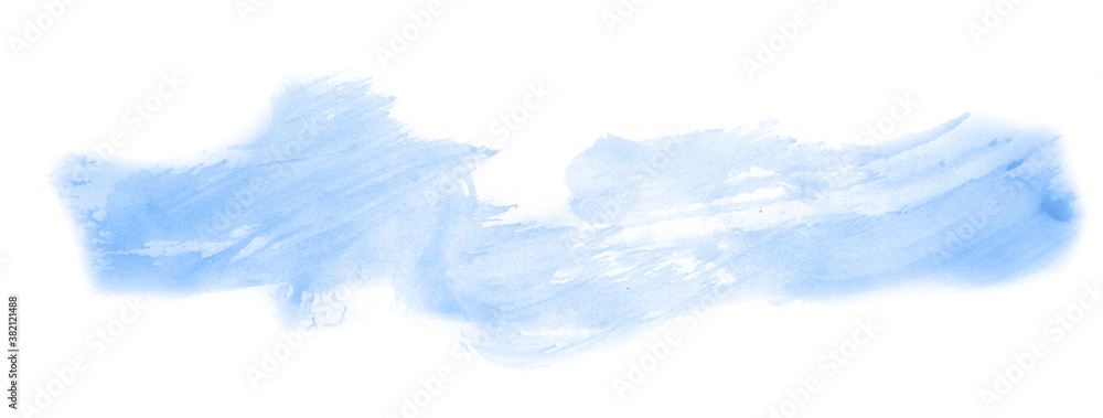 Fototapeta premium Abstract watercolor background hand-drawn on paper. Volumetric smoke elements. Blue color. For design, web, card, text, decoration, surfaces.