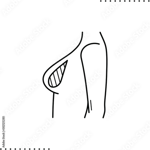 breast implant vector icon in outline