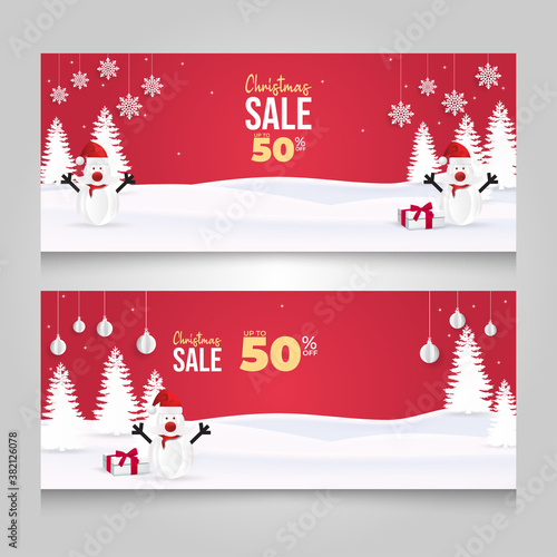 christmas sale banner promotion template. vector illustration