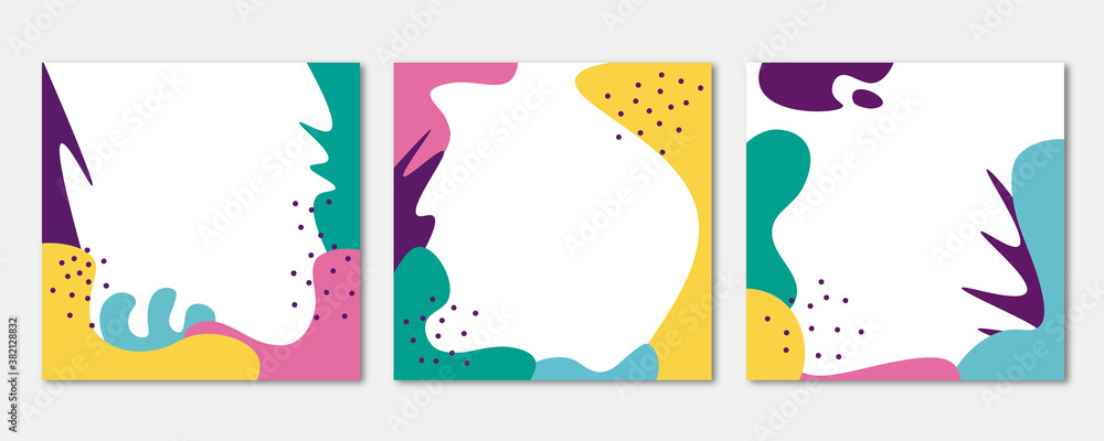 Dotted. Modern, trendy design set for social media. Contemporary art. Creative conceptual and colorful collage. Copyspace to insert your ad, text, image. Seamless styled. Watercolor, geometric, lines.