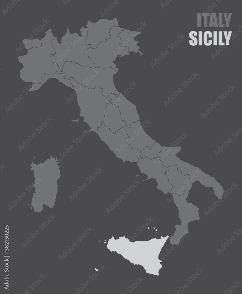Italy Sicily map