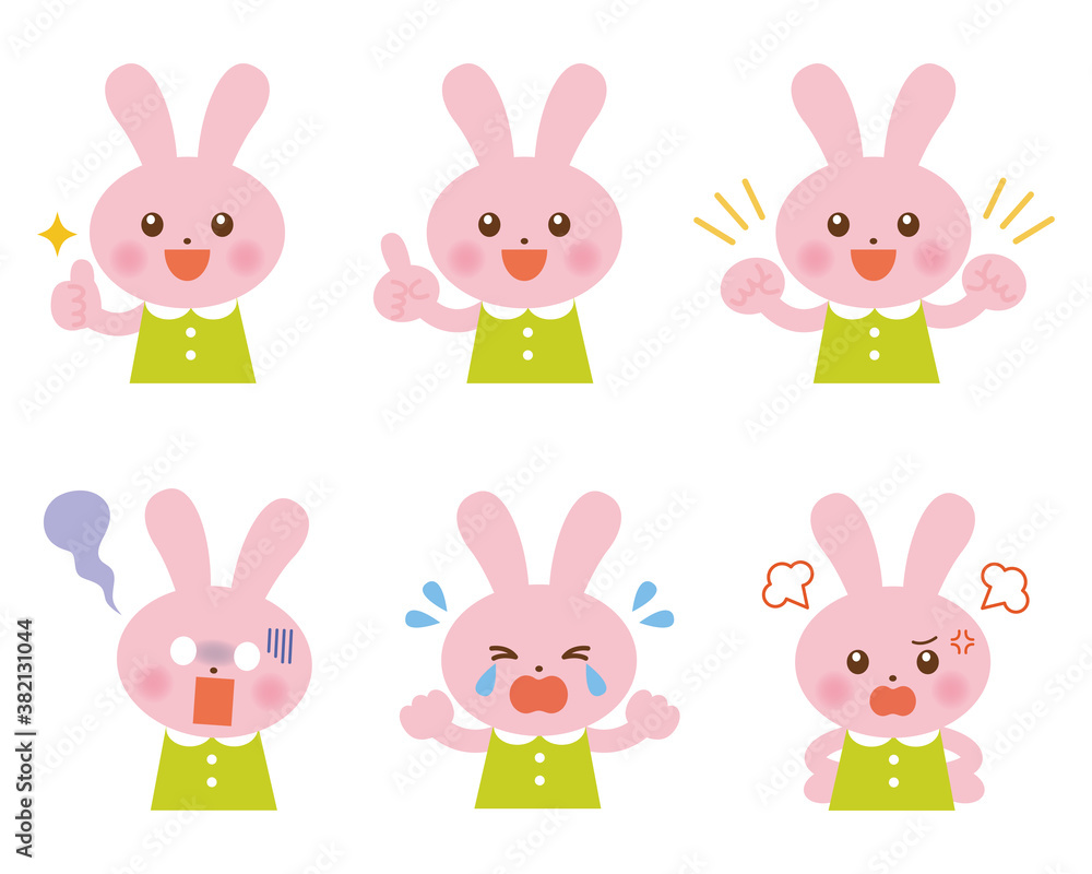 うさぎ 表情 イラストセット うさぎ 表情 イラストセット