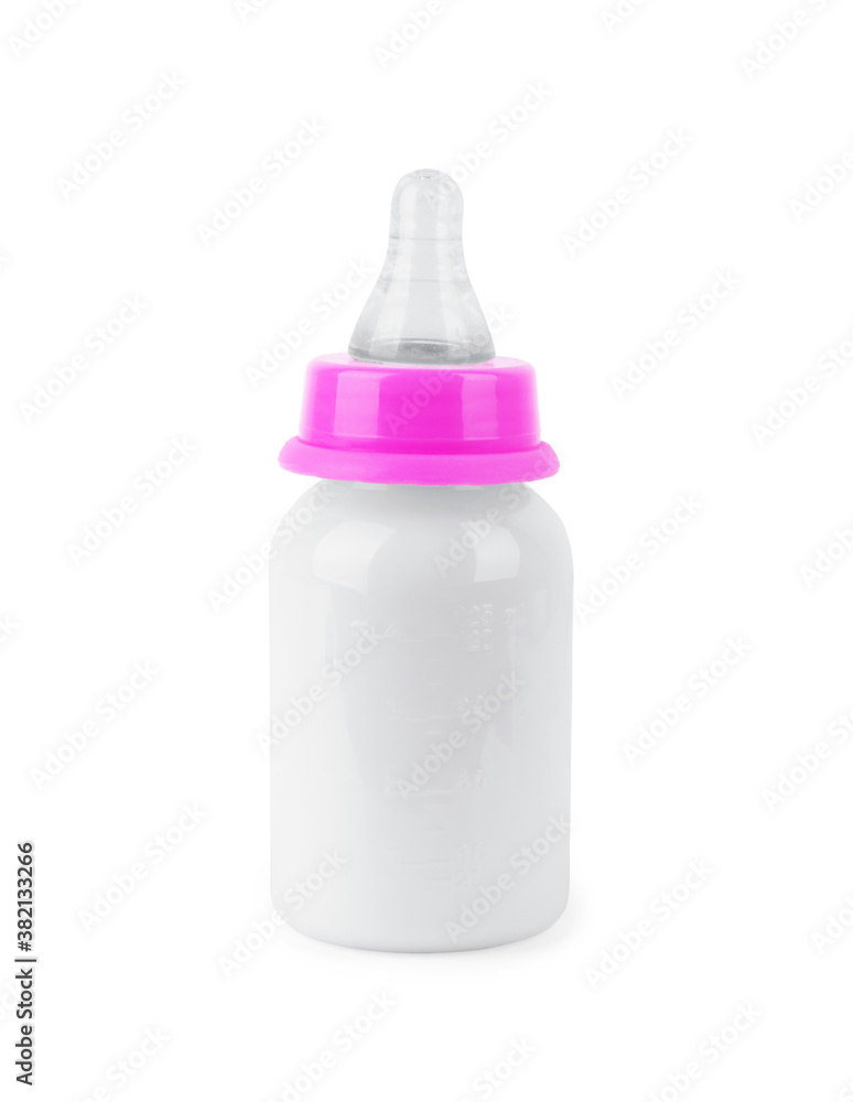 empty plastic baby bottle isolated on white background empty plastic baby bottle isolated on white background