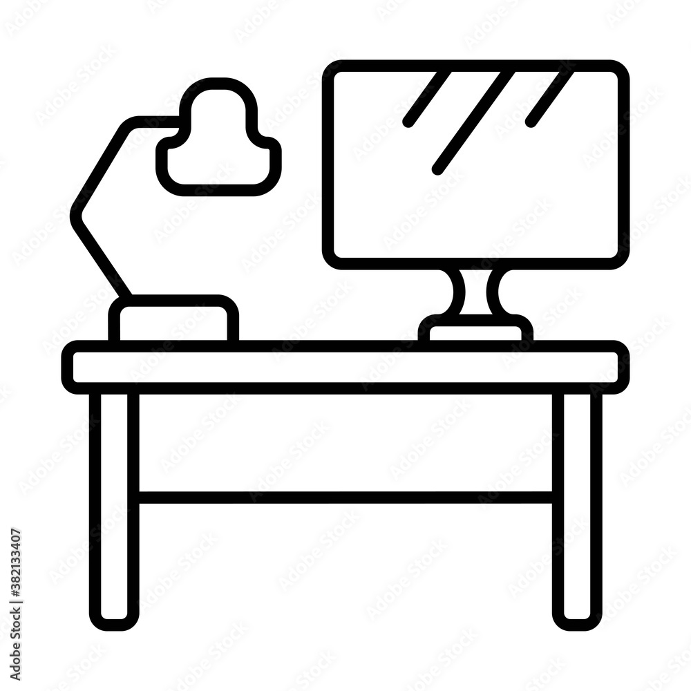 coworking work place line vector black icon coworking work place line vector black icon