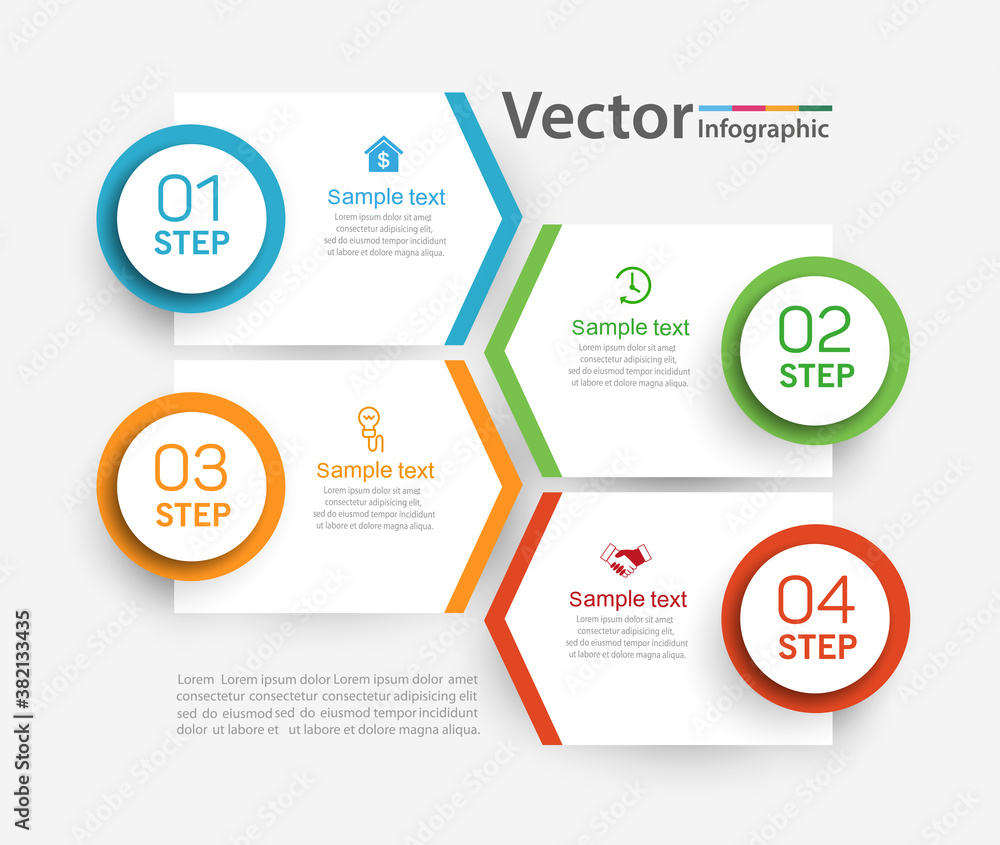 Infographics number options template with 4 steps . Can be used for workflow layout, diagram, business options, banner, web design Infographics number options template with 4 steps . Can be used for workflow layout, diagram, business options, banner, web design