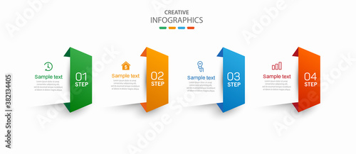 Creative  infographic template with icons and 4 options or steps