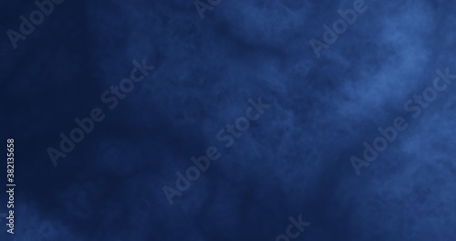 Abstract 4k resolution defocused mist background for backdrop, wallpaper and varied design. Dark blue, blue gray and electric blue colors. Mysterious and dark atmosphere.