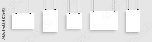 Poster collection. Poster mockup. White Poster Mockup. Vector illustration