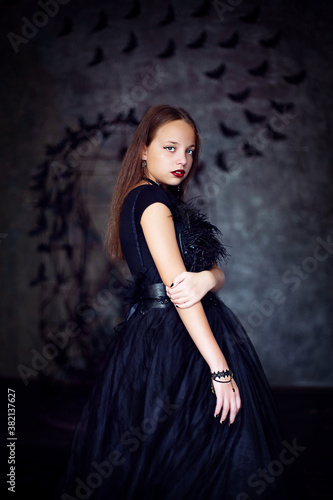  halloween style girl in long black dress © Ирина Ваганова