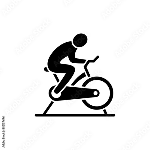 Exercise bike vector isolated icon.