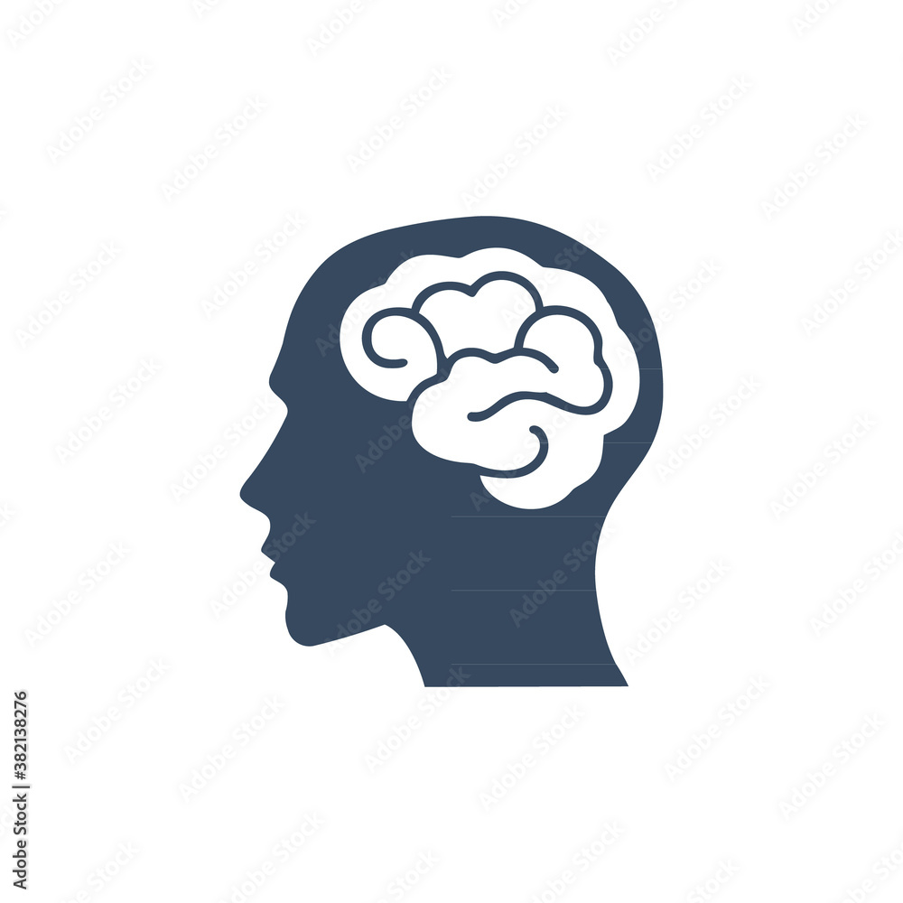 Head with brain icon symbol Head with brain icon symbol