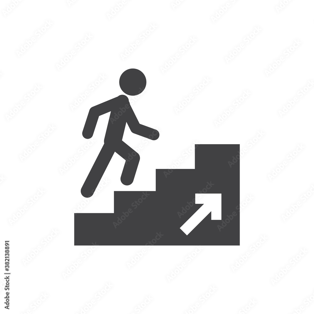 Walk Up Stairs Symbol Vector Illustration Walk Up Stairs Symbol Vector Illustration