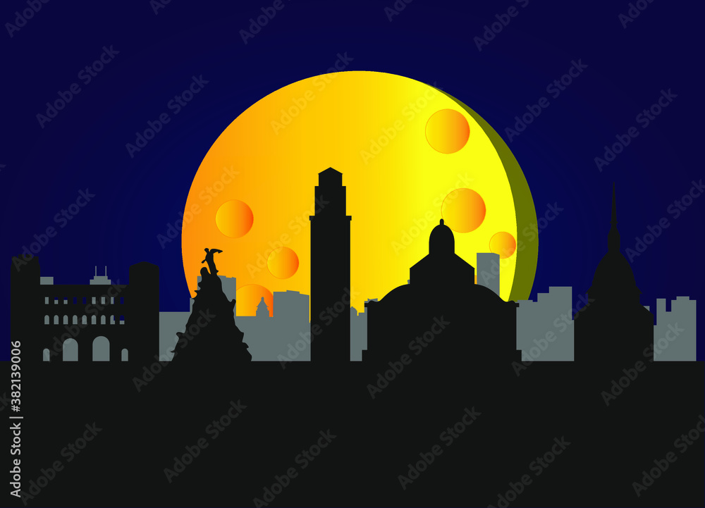 Fototapeta premium Turin city skyline in Italy