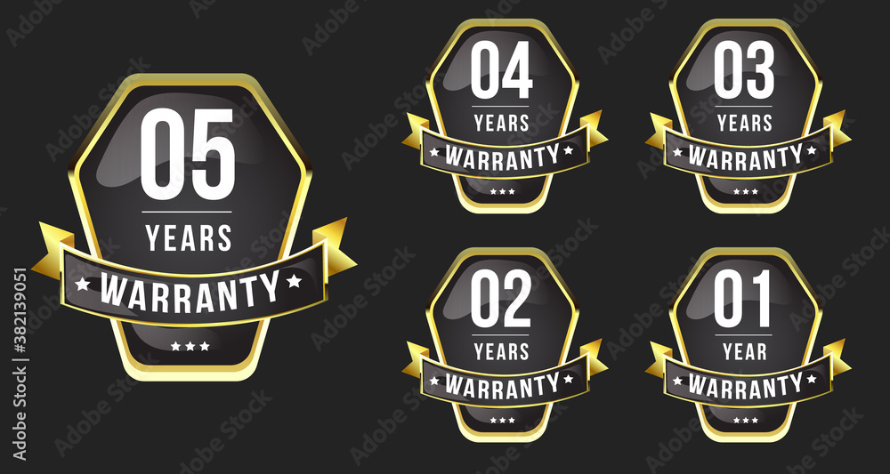 Seal gold badges and labels premium quality warranty