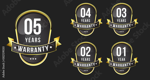 Seal gold badges and labels premium quality warranty