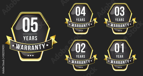 Seal gold badges and labels premium quality warranty