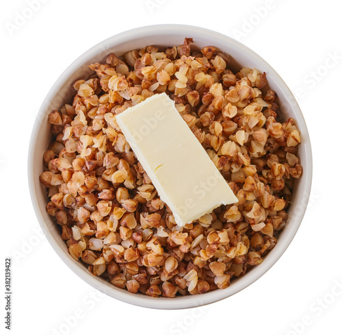 boiled buckwheat with clipping path photo