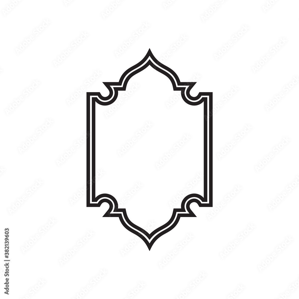 Black islamic frame border design template Black islamic frame border design template
