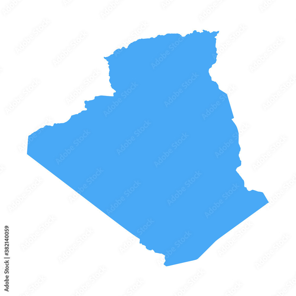 Algeria Map - Vector Solid Contour
