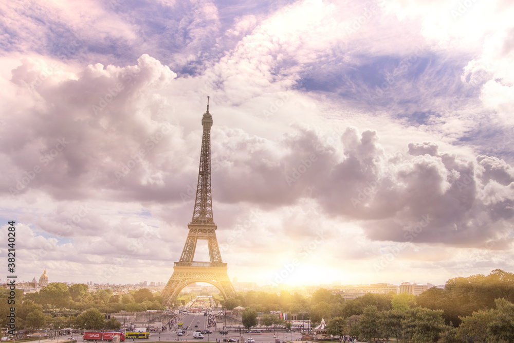 Fototapeta premium Eiffel Tower from Champ de Mars, Paris, France.
