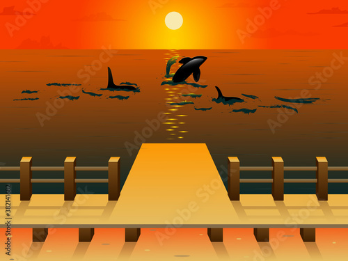 sunset on the beach