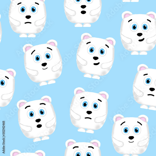 seamless pattern with polar bears on a background