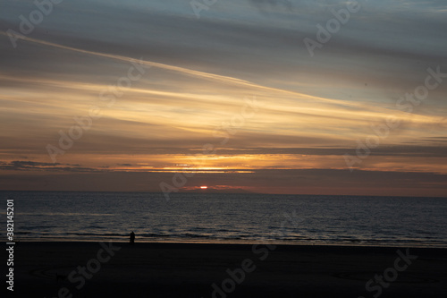 Sunset, beach, sea, sand, clouds © nashjuk