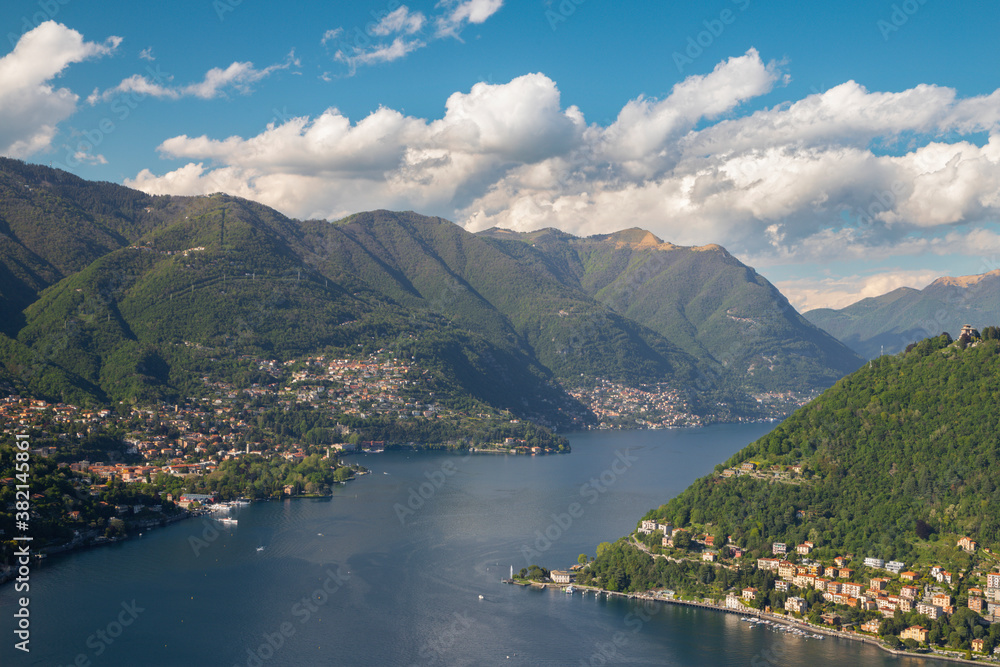 Como - The little towns under the  mountains and lake Como.