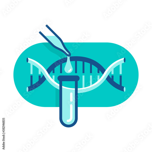 PCR testing  - polymerase chain reaction - disease prevention and fight against coronavirus pandemic - vector emblem