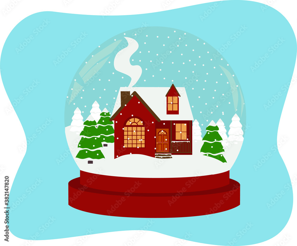 Fototapeta premium Winter with snow in ball