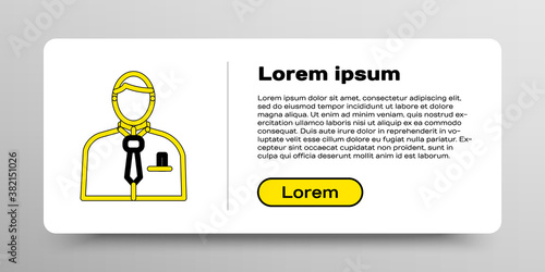 Line Businessman or stock market trader icon isolated on white background. Colorful outline concept. Vector.