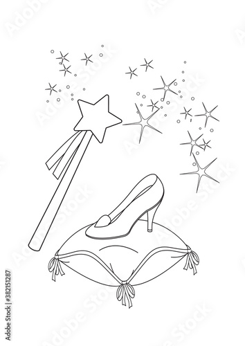 Princess Shoes Coloring Book Page