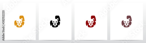 Lion Head With Mane As The Letter Logo Design J