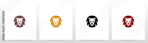 Lion Head With Mane As The Letter Logo Design O